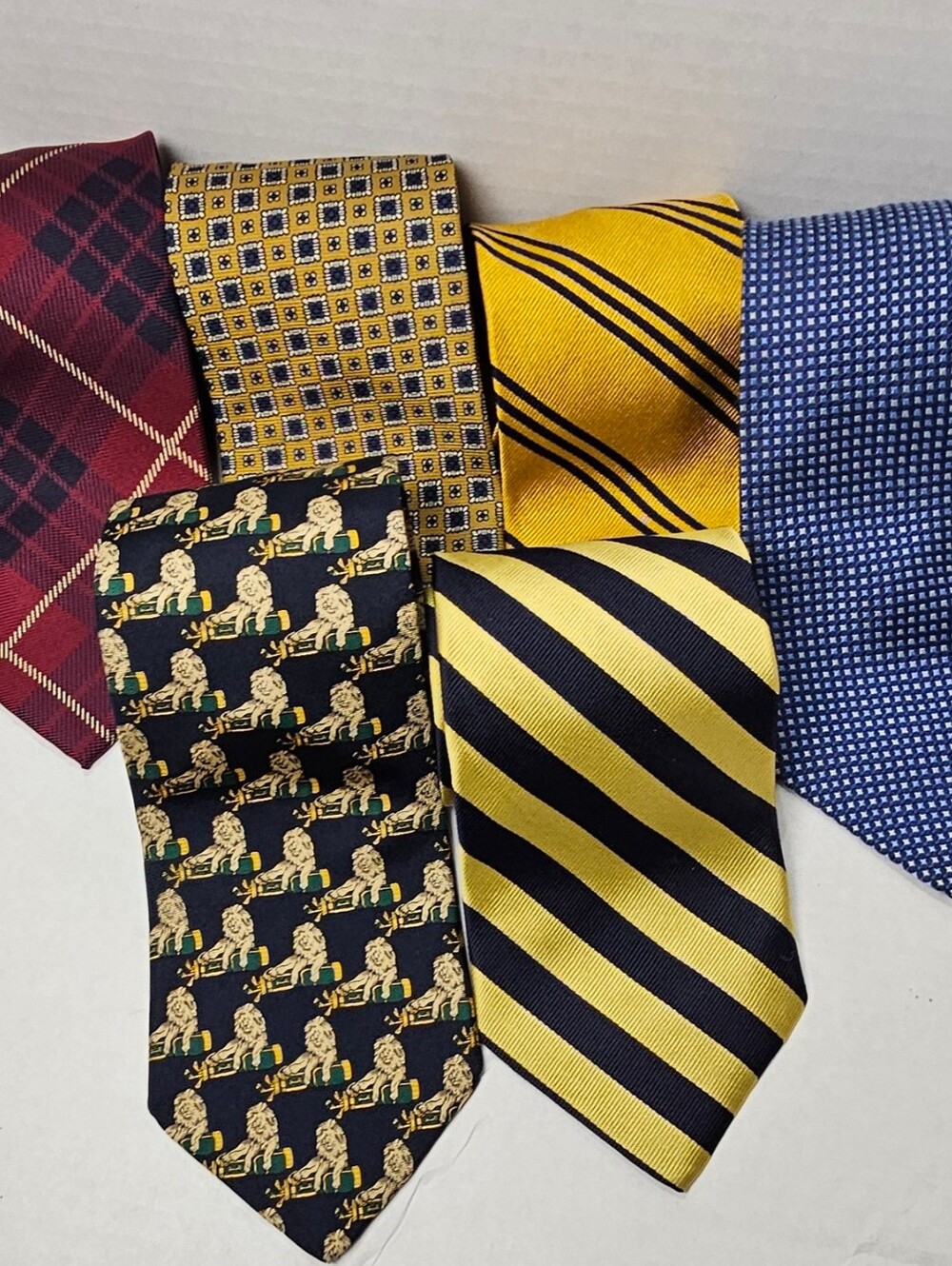 Brooks Brothers Silk Necktie Lot Of 6 Various Colors & Designs Made In USA